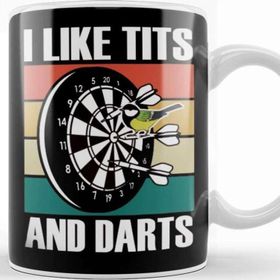 Baskı Dükkanı Funny Darts Arrow Birds Dartboard Retro Dart Player Bullseye Kupa Bardak