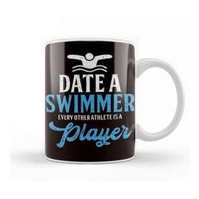 Baskı Dükkanı Funny Date Swimmer Athlete Player Swimming Pool Swim Coach Kupa Bardak