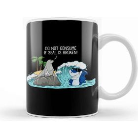Baskı Dükkanı Funny Do Not Consume If Seal Is Broken Seal Shark Kupa Bardak