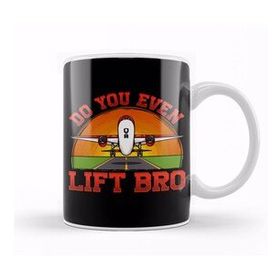 Baskı Dükkanı Funny Do You Even Lift Bro Airplane Pilot Flying Kupa Bardak