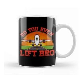 Baskı Dükkanı Funny Do You Even Lift Bro Airplane Pilot Flying Kupa Bardak