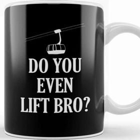 Baskı Dükkanı Funny Do You Even Lift Bro Ski Snowboard Ski Lift Kupa Bardak