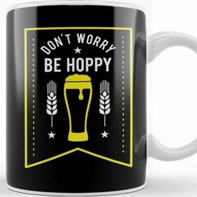 Baskı Dükkanı Funny Don't Worry Be Hoppy Cute Beer Drinking Pun Kupa