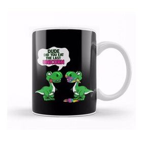 Baskı Dükkanı Funny Dude Did You Eat The Last Unicorn Dinosaur Kupa