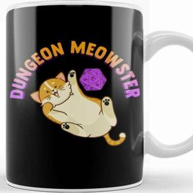 Baskı Dükkanı Funny Dungeon Meowster Fantasy Gaming Pun Kupa