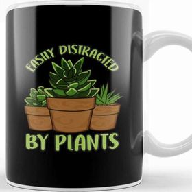 Baskı Dükkanı Funny Easily Distracted By Plants Gardening Pun Kupa
