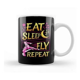 Baskı Dükkanı Funny Eat Sleep Fly Repeat Aerial Yoga Silks Kupa