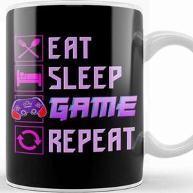 Baskı Dükkanı Funny Eat Sleep Game Repeat Anime Gamer Gaming Kupa