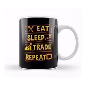 Baskı Dükkanı Funny Eat Sleep Trade Repeat Investors Kupa