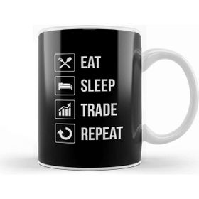 Baskı Dükkanı Funny Eat Sleep Trade Repeat Investors Kupa