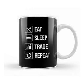 Baskı Dükkanı Funny Eat Sleep Trade Repeat Investors Kupa