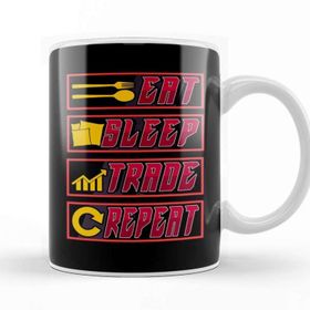 Baskı Dükkanı Funny Eat Sleep Trade Repeat Investors Kupa