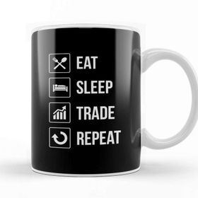 Baskı Dükkanı Funny Eat Sleep Trade Repeat Investors Kupa