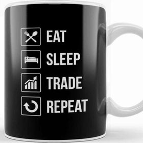 Baskı Dükkanı Funny Eat Sleep Trade Repeat Investors Kupa