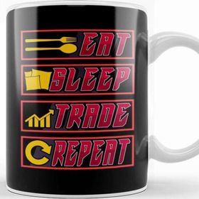Baskı Dükkanı Funny Eat Sleep Trade Repeat Investors Kupa