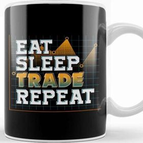 Baskı Dükkanı Funny Eat Sleep Trade Repeat Investors Trading Kupa