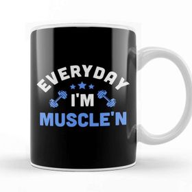 Baskı Dükkanı Funny Everyday I'm Muscle'n Weightlifting Pun Gym Kupa