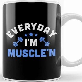 Baskı Dükkanı Funny Everyday I'm Muscle'n Weightlifting Pun Gym Kupa