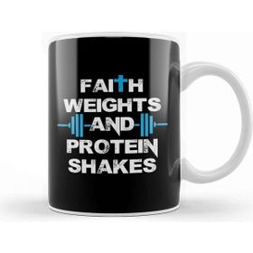 Baskı Dükkanı Funny Faith Weights And Protein Shakes Gym Workout Kupa