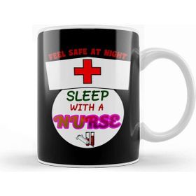 Baskı Dükkanı Funny Feel Safe At Night, Sleep With A Nurse Rn Kupa