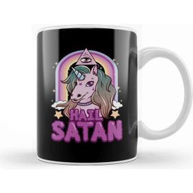 Baskı Dükkanı Funny Hail Satan Unicorn Rainbow Satanic Pun Kupa