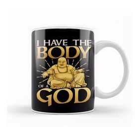 Baskı Dükkanı Funny I Have The Body Of A God Buddha Pun Joke Kupa