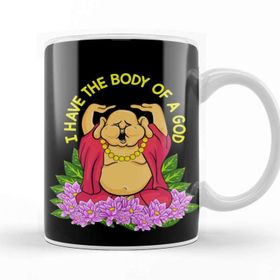 Baskı Dükkanı Funny I Have The Body Of A God Buddha Pun Joke Kupa