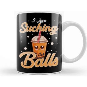 Baskı Dükkanı Funny I Love Sucking Balls Boba Tea Pun Gag Gift Kupa