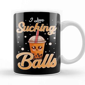 Baskı Dükkanı Funny I Love Sucking Balls Boba Tea Pun Gag Gift Kupa