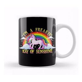 Baskı Dükkanı Funny I M A Freakin Ray Of Sunshine Unicorn Kupa