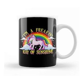 Baskı Dükkanı Funny I M A Freakin Ray Of Sunshine Unicorn Kupa