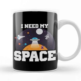 Baskı Dükkanı Funny I Need My Space Astronaut &amp; Aliens Spaceship Kupa