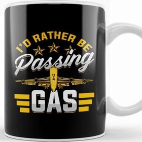 Baskı Dükkanı Funny I'd Rather Be Passing Gas Airplane Pilot Pun Kupa