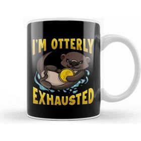 Baskı Dükkanı Funny I'm Otterly Exhausted Sea Otter Pun Kupa