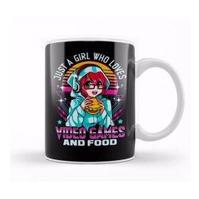 Baskı Dükkanı Funny Just A Girl Who Loves Video Games And Food Kupa