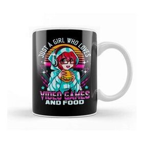 Baskı Dükkanı Funny Just A Girl Who Loves Video Games And Food Kupa