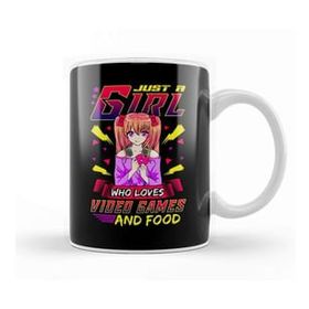 Baskı Dükkanı Funny Just A Girl Who Loves Video Games And Food Kupa