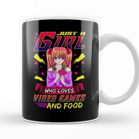 Baskı Dükkanı Funny Just A Girl Who Loves Video Games And Food Kupa