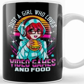 Baskı Dükkanı Funny Just A Girl Who Loves Video Games And Food Kupa