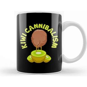 Baskı Dükkanı Funny Kiwi Cannibalism Pun Adorable Animal Fruit Kupa