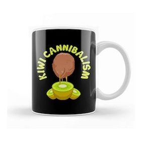 Baskı Dükkanı Funny Kiwi Cannibalism Pun Adorable Animal Fruit Kupa