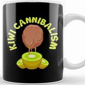 Baskı Dükkanı Funny Kiwi Cannibalism Pun Adorable Animal Fruit Kupa