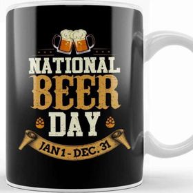 Baskı Dükkanı Funny National Beer Day Jan 1 Dec 31 All Year Kupa Bardak