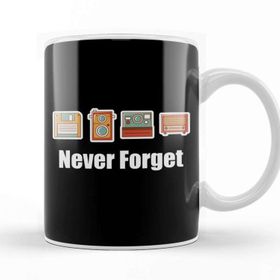 Baskı Dükkanı Funny Never Forget Floppy Disk Camera & Radio Kupa Bardak