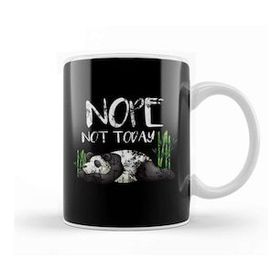 Baskı Dükkanı Funny Nope Not Today Lazy Sleepy Panda Distressed Kupa Bardak