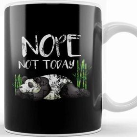 Baskı Dükkanı Funny Nope Not Today Lazy Sleepy Panda Distressed Kupa Bardak