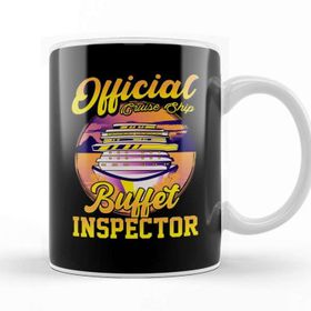 Baskı Dükkanı Funny Official Cruise Ship Buffet Inspector Pun Kupa Bardak