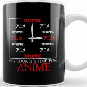 Baskı Dükkanı Funny Oh Look It S Time For Anime Kawaii Clock Kupa Bardak