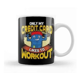 Baskı Dükkanı Funny Only My Credit Card Likes To Workout Gym Kupa Bardak