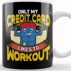 Baskı Dükkanı Funny Only My Credit Card Likes To Workout Gym Kupa Bardak